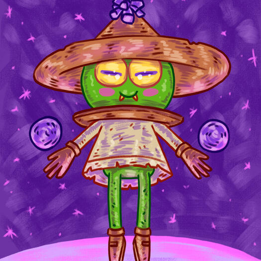 Wizard Frog in the Space